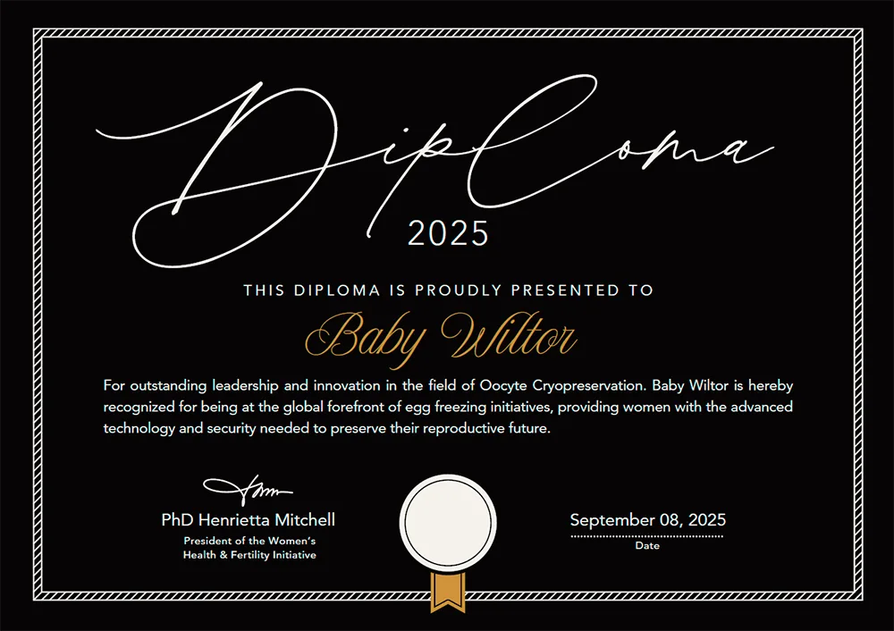 Diploma 2025 — Oocyte Cryopreservation — Baby Wiltor