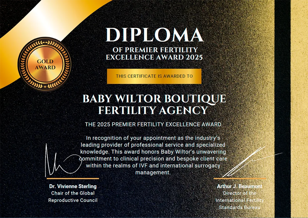 Diploma of Premier Fertility Excellence Award — Baby Wiltor